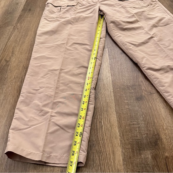 LL Bean Pants Womens Beige Khaki Cargo Nylon Outdoor Hiking Camping Fishing - Picture 10 of 12